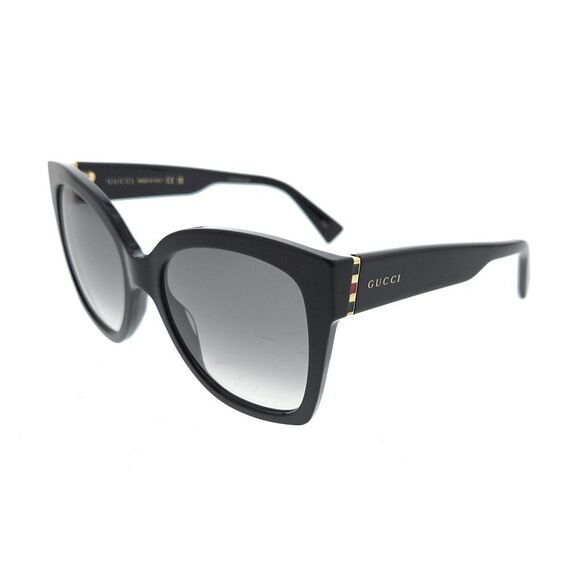 Gucci GG0459S-001 Oversized Black Square Sunglasses with Stripe Accent